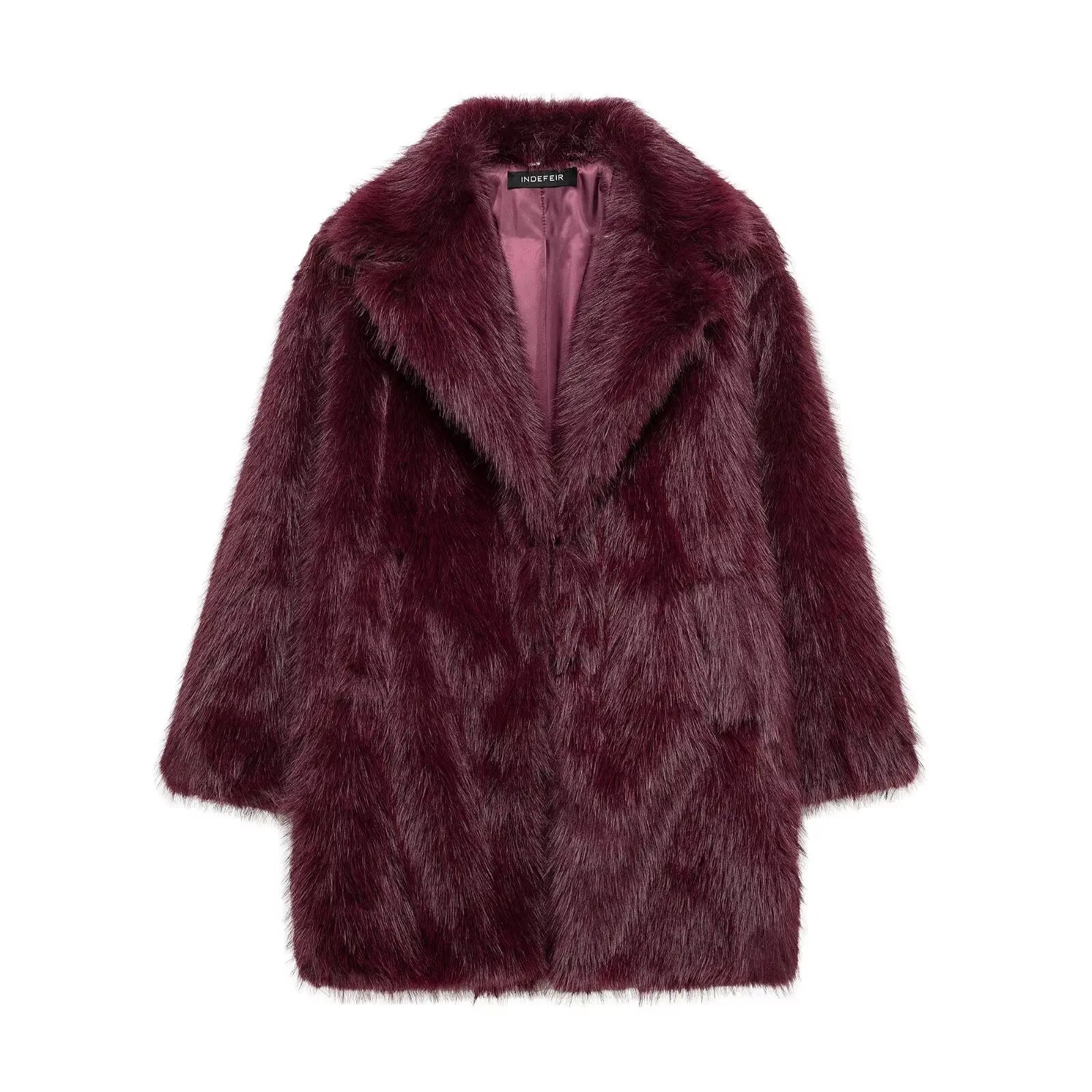 TRAFZA Faux Fur Effect Coat