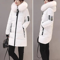 Warm Windproof Winter Coat Hooded Cotton Jacket with Zipper Pockets