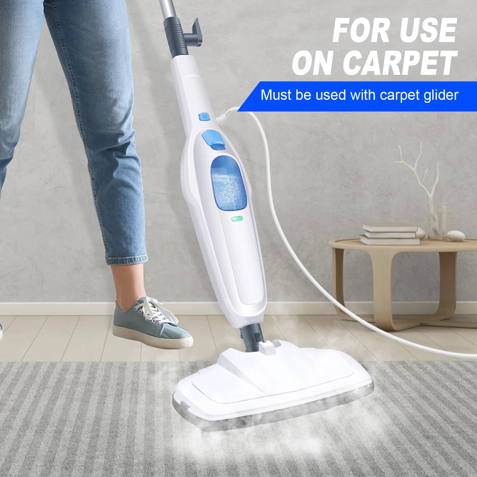 12 in 1 Electric Steam Mop with 120 Degree Rotating Head for Floor Cleaning, 5000W Steam Cleaner, 400ml Water Tank