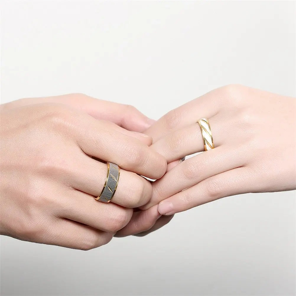 Unique Wave Pattern Couple Rings For (Men/Women)