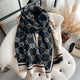 Luxury Brand Printed Winter Scarf Double Sided Cashmere Thick Warm