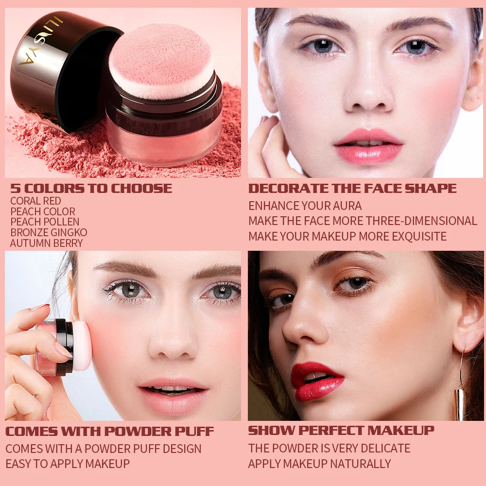 ILISYA Face Blusher Powder Cheek Rouge Nourishing Nude Makeup Brightening Complexion Repair Cosmetics Maquiagem