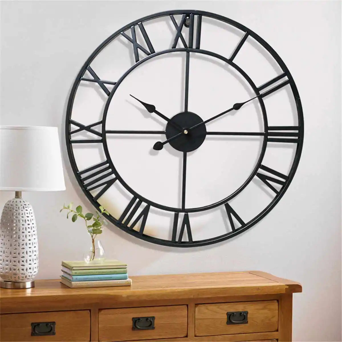 Large Size 3D Modern Wall Clock with Roman Numerals