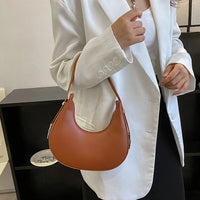 Luxury PU Leather Underarm Tote Bag for Women Hobo Style Shoulder Clutch Handbag Purse with Eye - Catching Half Moon ShapeAzizaK