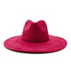 Suede fedora hat with heart shaped top, 3.75" brim