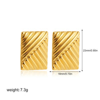 Gold Plated Textured Knot Twisted Geometric Stud Earrings