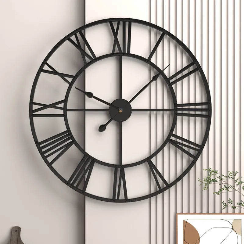 Large Size 3D Modern Wall Clock with Roman Numerals