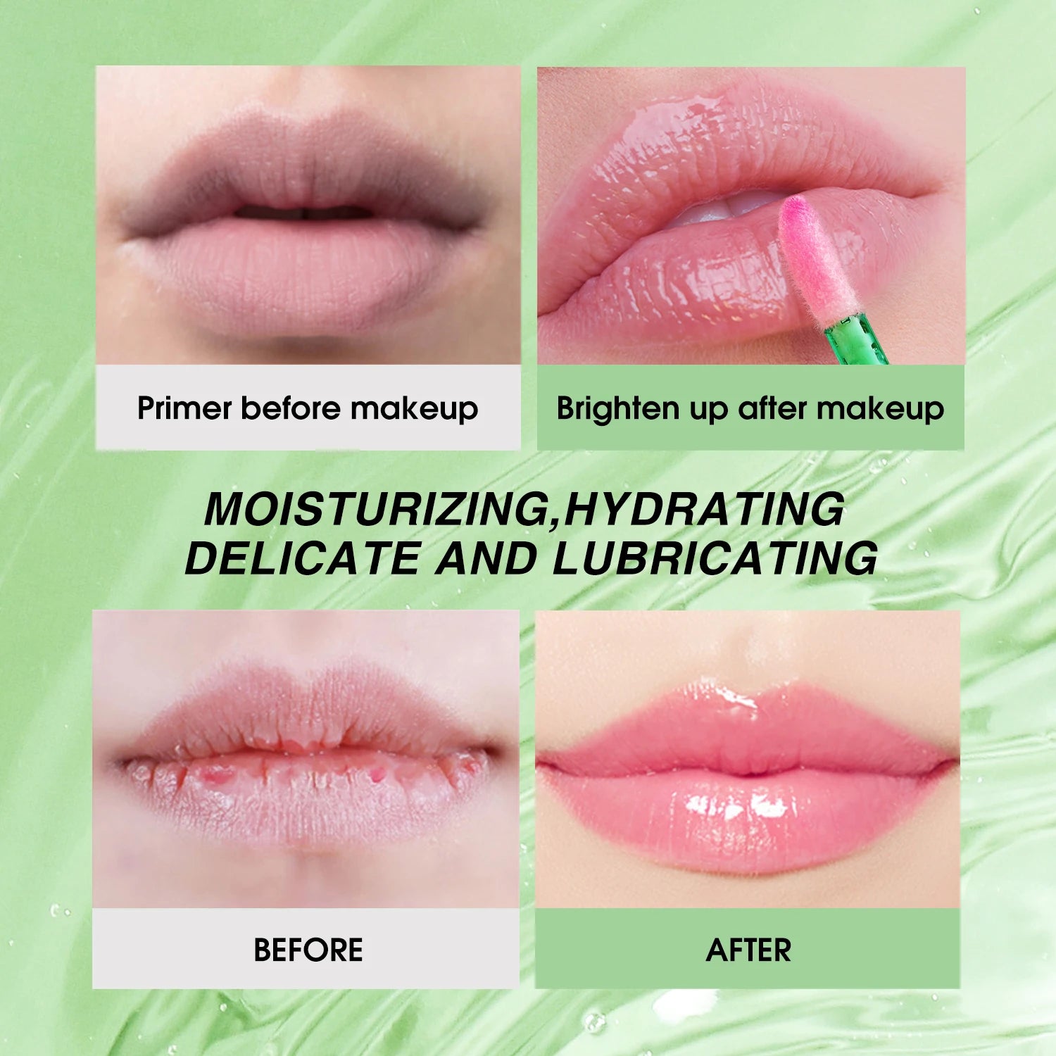 Langmanni Aloe Vera Moisturizing Lip Gloss - Color Changing Lip Glaze - Warming Sensation - Long Lasting Hydrating Lip Oil