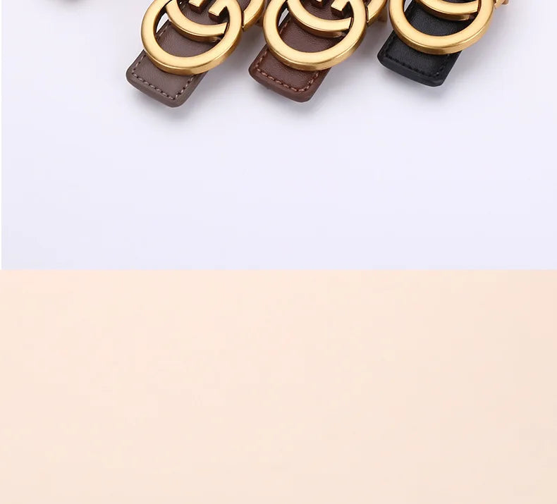 Women’s PU Leather Belt With Moon Temperament Button