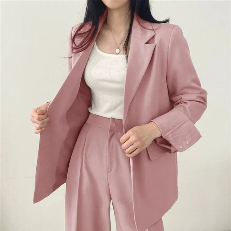 Casual Women's 2 - Piece Outfit Set: Long Sleeve Blazer and Pants – Stylish and Eye - Catching Fall FashionAzizaK