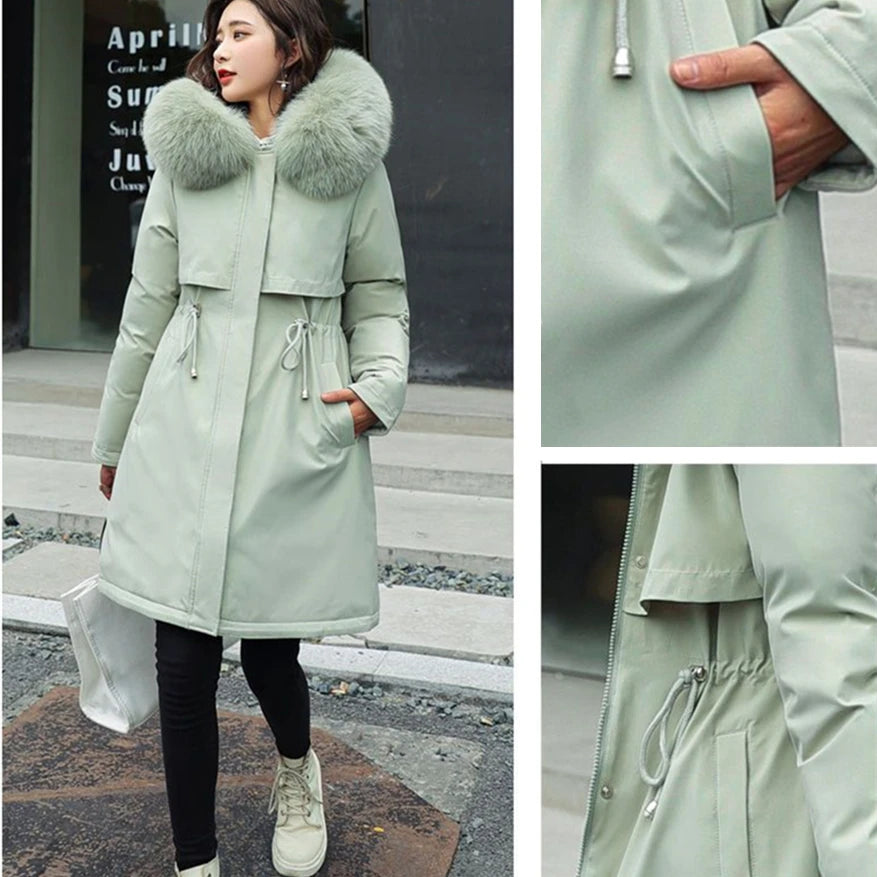 warm padded faux fur coat