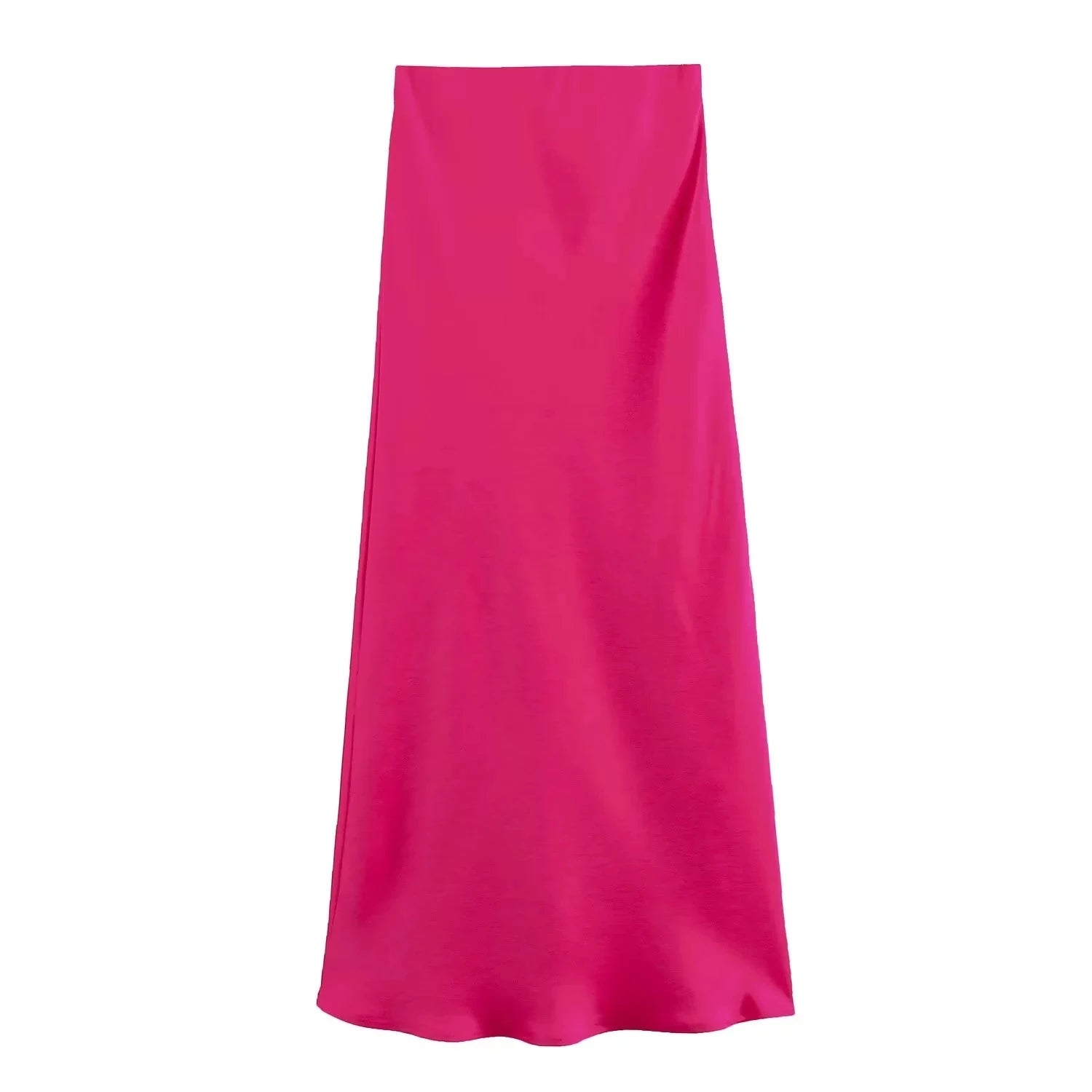 XNWMNZ Flowy Satin Midi Skirt