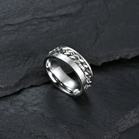 Stainless Steel Rotating Anxiety Rings with Roman Numerals