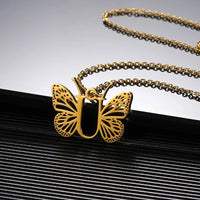 A - Z Initial Letter Collar Butterfly Necklace For WomenAzizaK