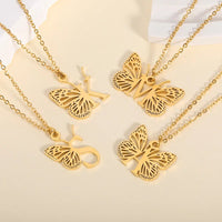 A - Z Initial Letter Collar Butterfly Necklace For WomenAzizaK