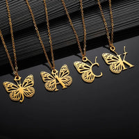 A - Z Initial Letter Collar Butterfly Necklace For WomenAzizaK