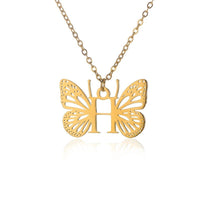 A - Z Initial Letter Collar Butterfly Necklace For WomenAzizaK