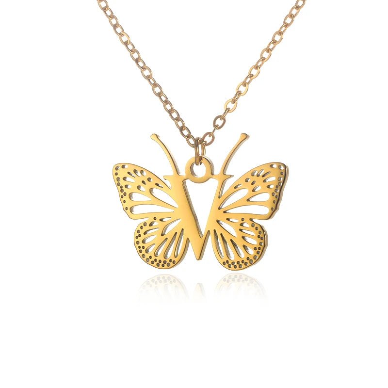 A - Z Initial Letter Collar Butterfly Necklace For WomenAzizaK