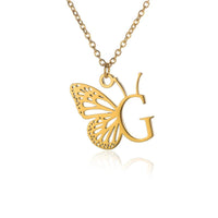 A - Z Initial Letter Collar Butterfly Necklace For WomenAzizaK