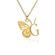 A - Z Initial Letter Collar Butterfly Necklace For WomenAzizaK