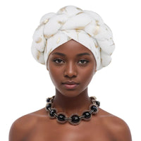 African braided turban hat goldAzizaK