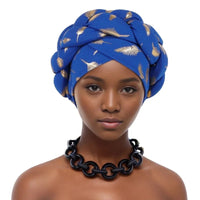 African braided turban hat goldAzizaK