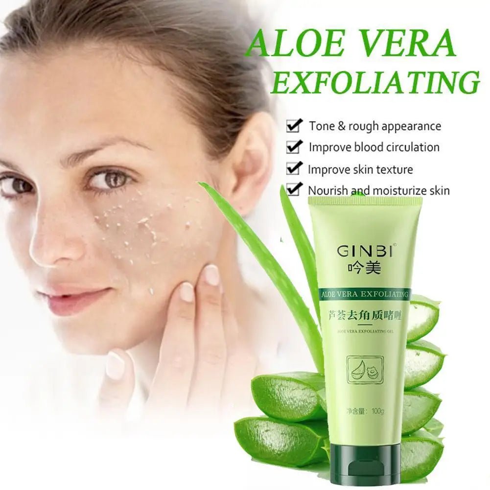 Aloe Vera Facial Scrub Gel, Exfoliating Face Scrub, Cleanse, Remove Blackheads, Moisturize, Shrink Pores, Skin Care, 30g - 100gAzizaK