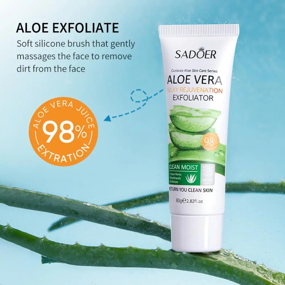 Aloe Vera Facial Scrub Gel, Exfoliating Face Scrub, Cleanse, Remove Blackheads, Moisturize, Shrink Pores, Skin Care, 30g - 100gAzizaK