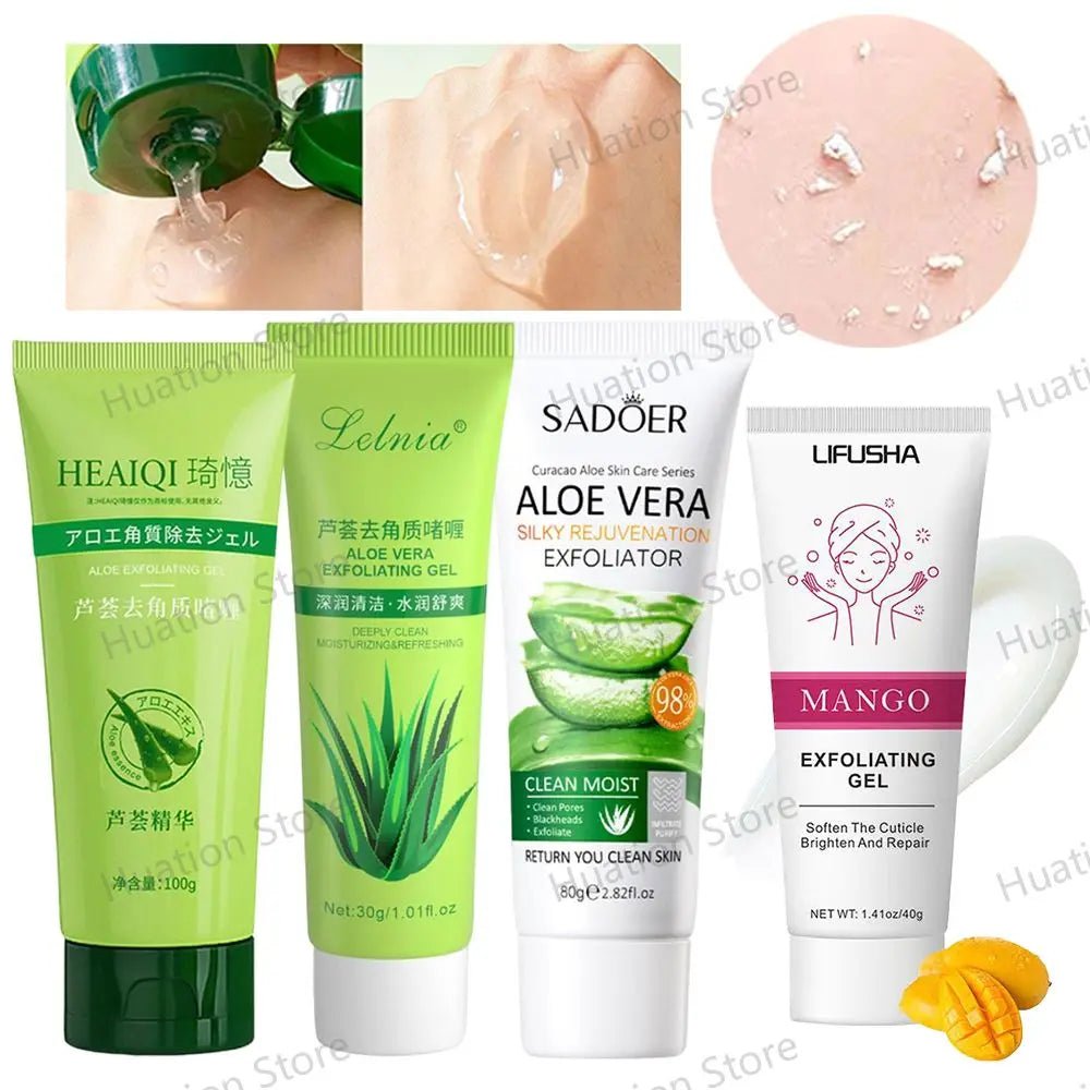 Aloe Vera Facial Scrub Gel, Exfoliating Face Scrub, Cleanse, Remove Blackheads, Moisturize, Shrink Pores, Skin Care, 30g - 100gAzizaK