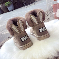 Ankle Boots Fur Winter Rabbit Ears CuteAzizaK