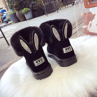 Ankle Boots Fur Winter Rabbit Ears CuteAzizaK