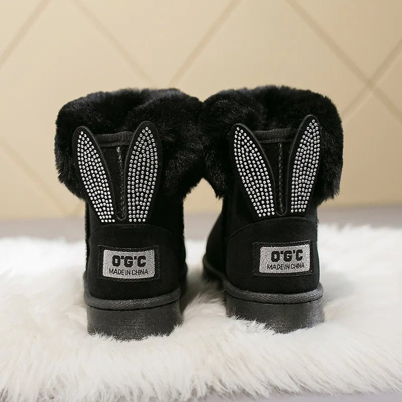 Ankle Boots Fur Winter Rabbit Ears CuteAzizaK