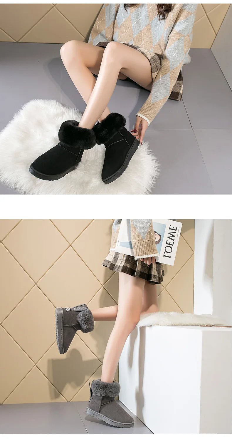 Ankle Boots Fur Winter Rabbit Ears CuteAzizaK