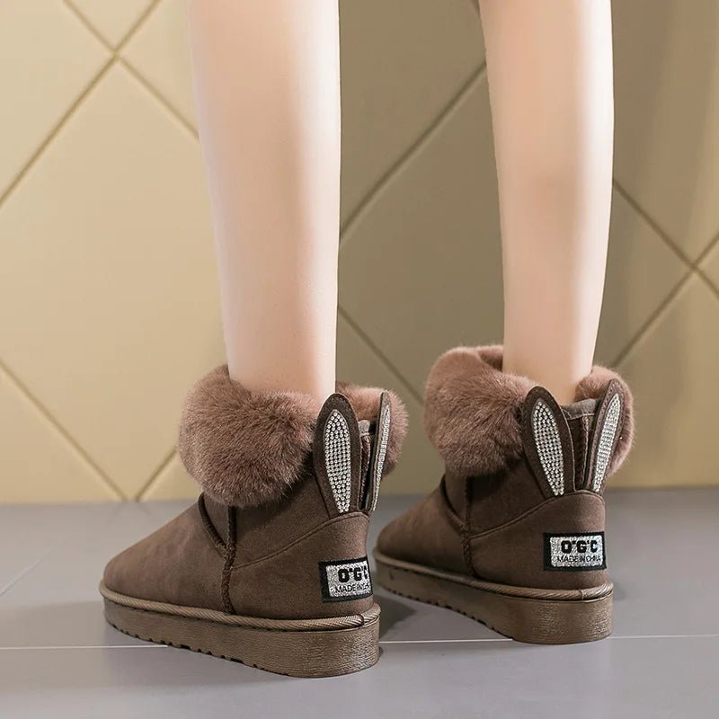 Ankle Boots Fur Winter Rabbit Ears CuteAzizaK