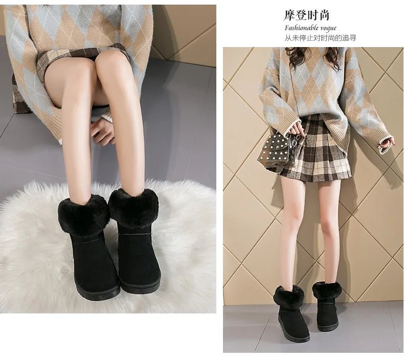 Ankle Boots Fur Winter Rabbit Ears CuteAzizaK