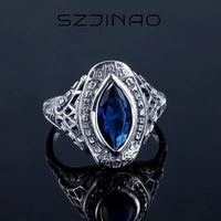 Antique Vintage Filigree Ring with Sapphire in 925 Sterling SilverAzizaK