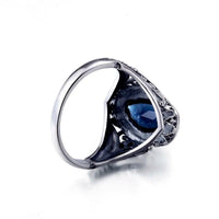 Antique Vintage Filigree Ring with Sapphire in 925 Sterling SilverAzizaK