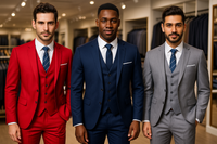 Costume 3 pièces coupe slim – Ensemble élégant avec veste, gilet et pantalon