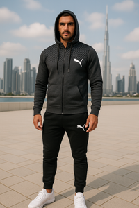 Hooded zip-up jacket + sweatpants