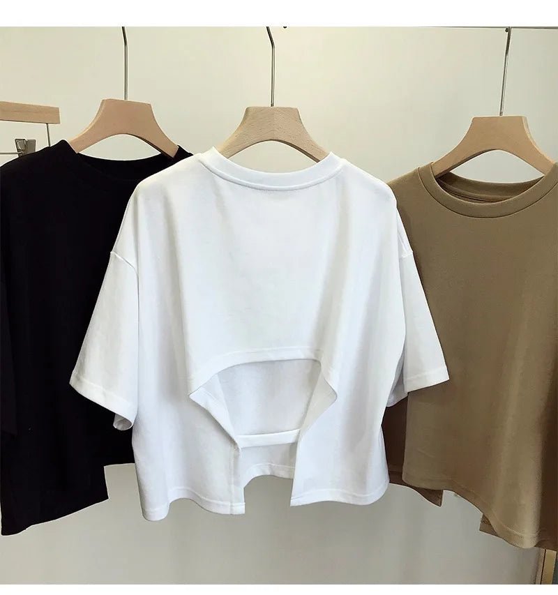 Back Cutout Cropped T-ShirtAzizaK