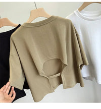 Back Cutout Cropped T-ShirtAzizaK