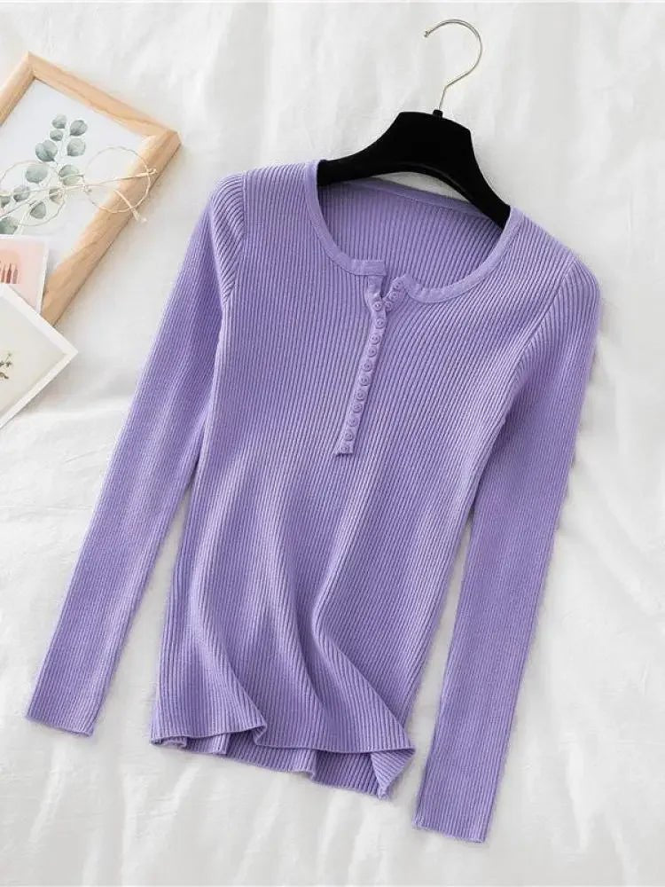 Basic slim sweater in soft and warm knitAzizaK