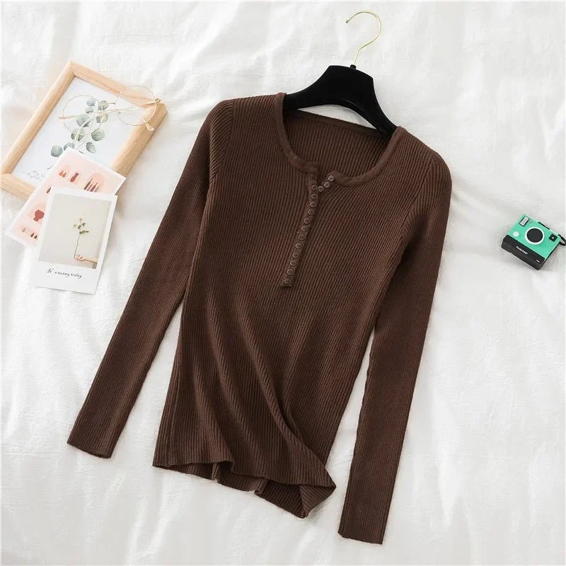 Basic slim sweater in soft and warm knitAzizaK