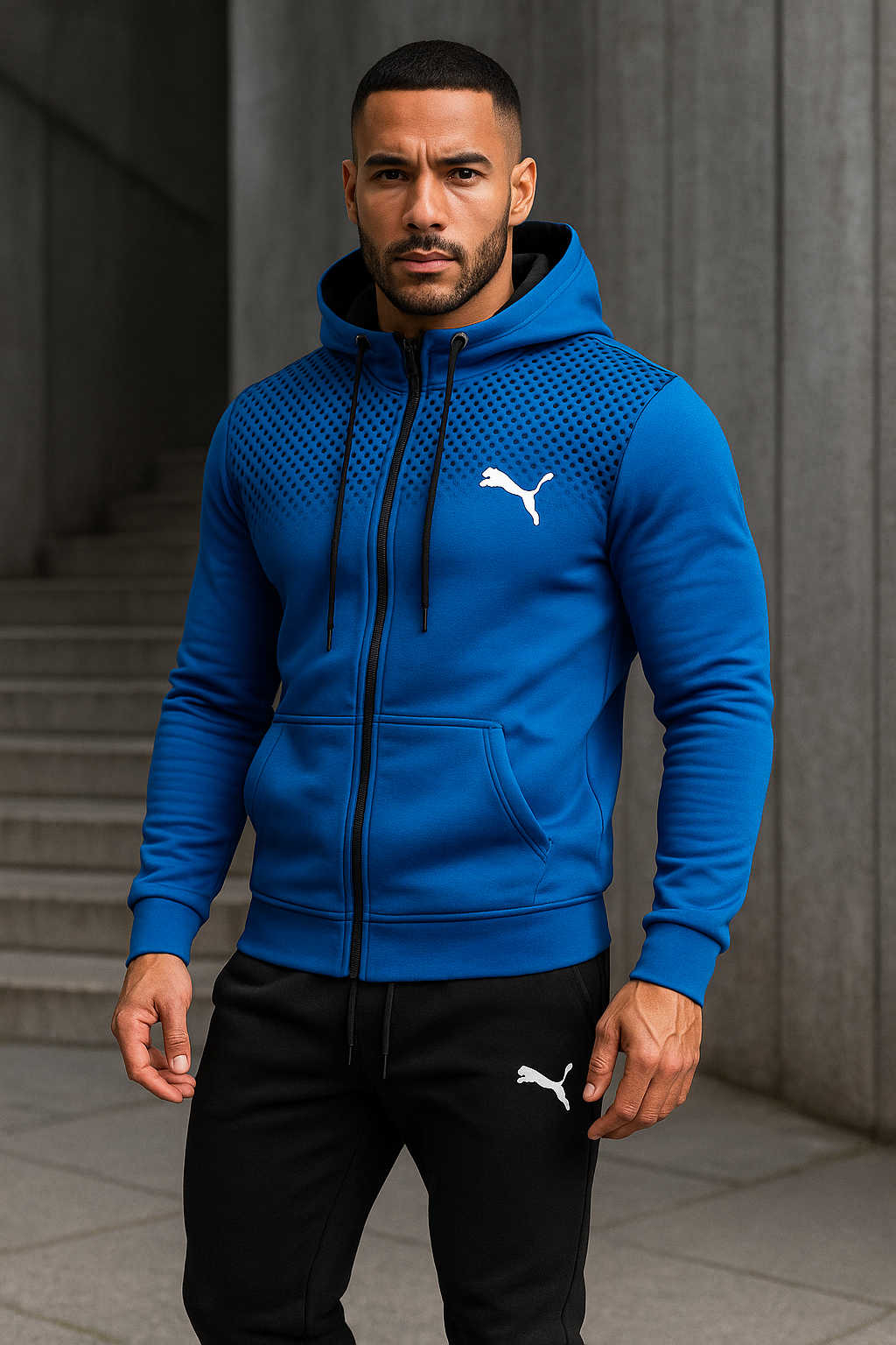 Hooded zip-up jacket + sweatpants