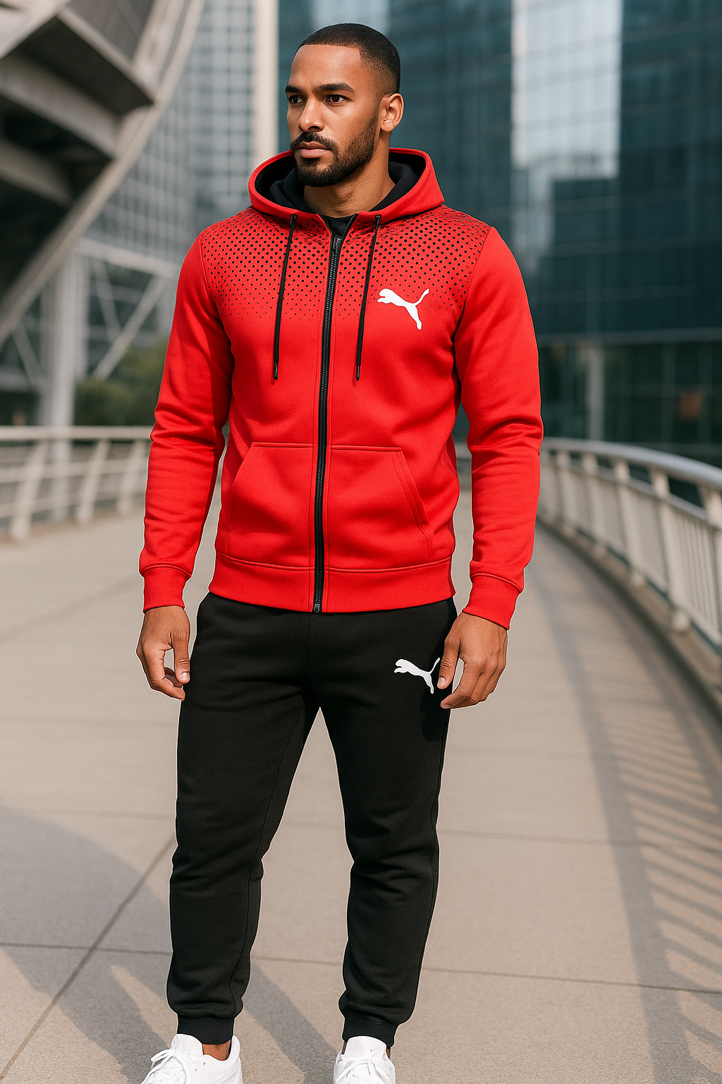 Hooded zip-up jacket + sweatpants