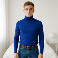 Black and white cotton knitted turtleneck sweatersAzizaK