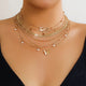 Boho Infinite Symbol Leaf Butterfly Pendant Necklace Set of 6 for Women Vintage Ethnic Imitation Pearl Thin Chain Party JewelryAzizaK