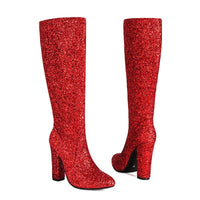 Boots Red Silver Gold Sequined ClothAzizaK