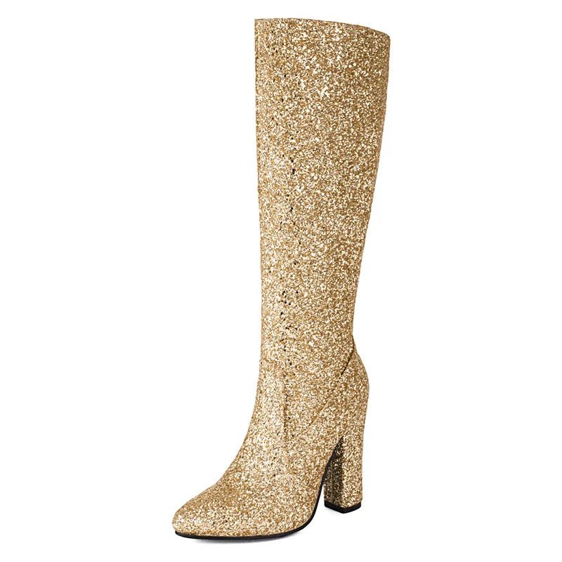 Boots Red Silver Gold Sequined ClothAzizaK