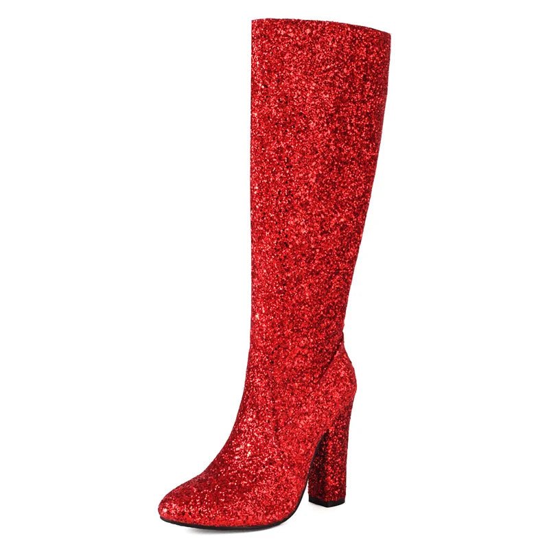 Boots Red Silver Gold Sequined ClothAzizaK